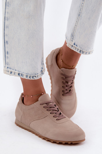 Women's Beige Barefoot Shoes Made of Natural Suede Zazoo N1422