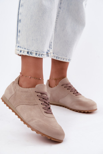 Women's Beige Barefoot Shoes Made of Natural Suede Zazoo N1422 2