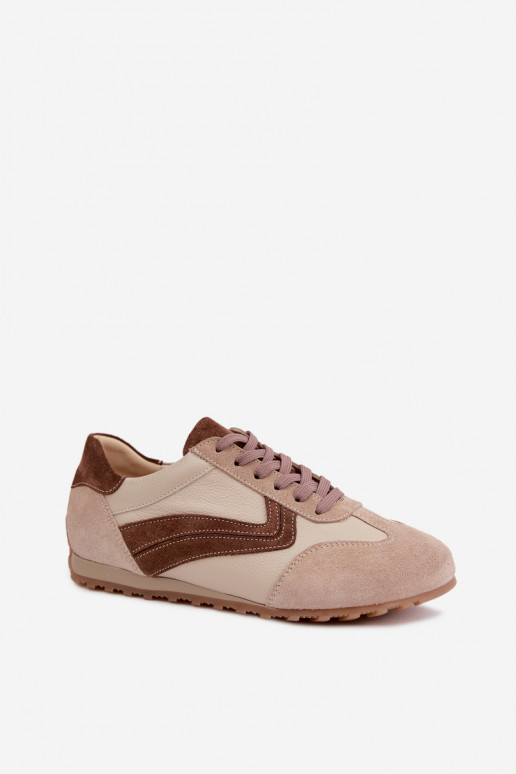 Barefoot sneakers in faux suede in sand color Zazoo N1400