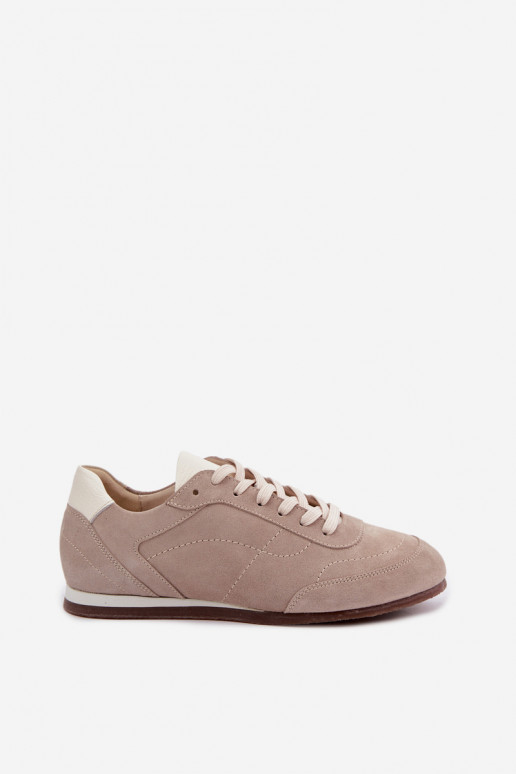 Barefoot sneakers with embroidery in sand color Zazoo N1414