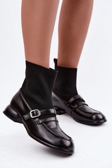 Ankle boots with a sock-like shaft in black 2