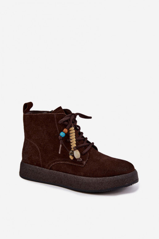 Faux suede insulated boots Artiker in chocolate