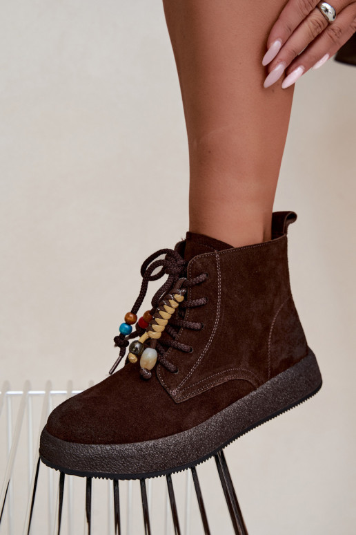 Faux suede insulated boots Artiker in chocolate