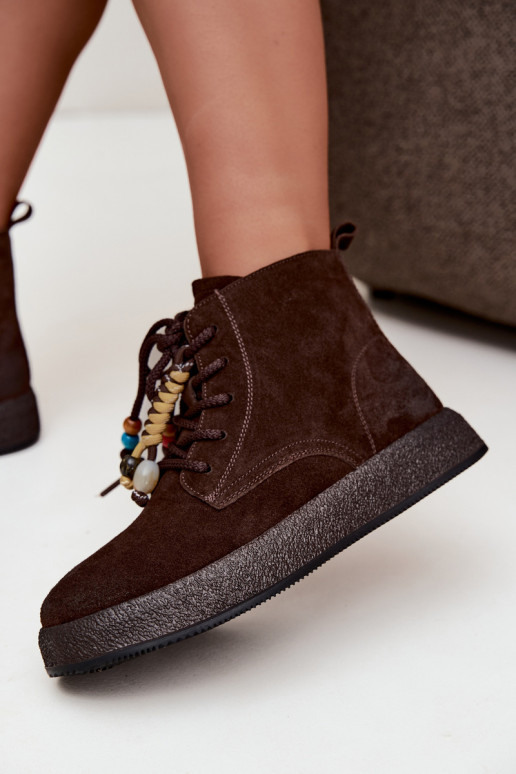 Faux suede insulated boots Artiker in chocolate