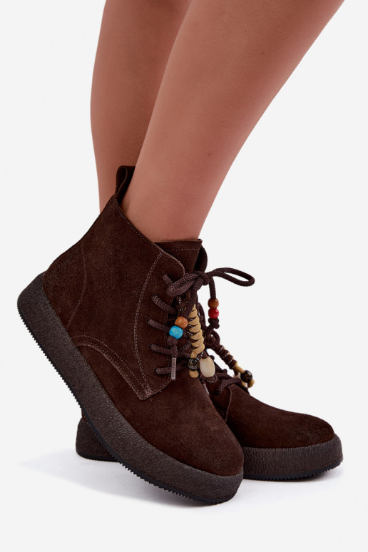 Faux suede insulated boots Artiker in chocolate