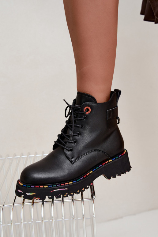 Faux leather work ankle boots Artiker in black