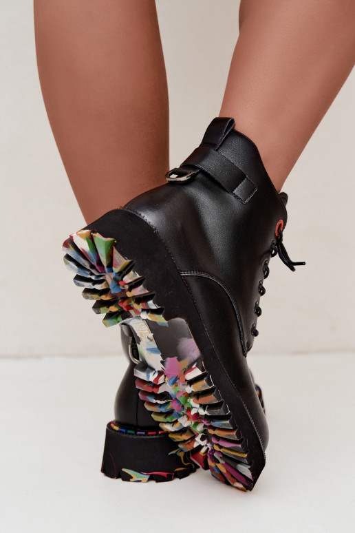 Faux leather work ankle boots Artiker in black