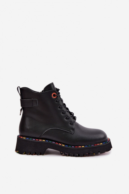 Faux leather work ankle boots Artiker in black