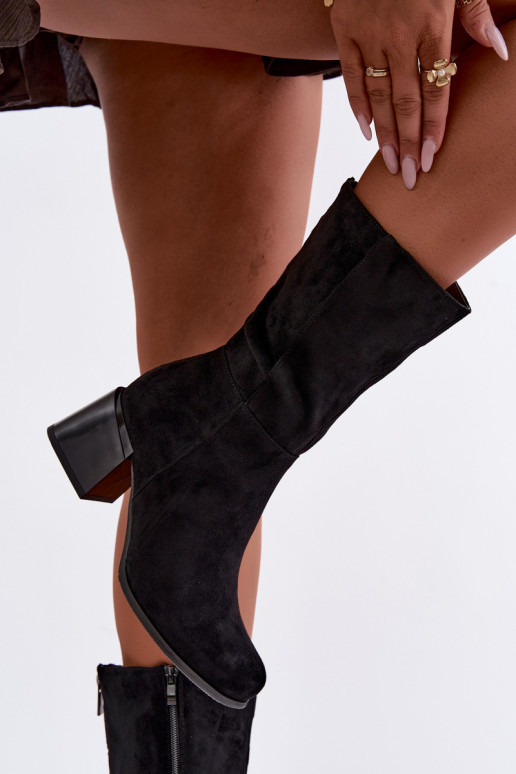 Insulated long boots from faux suede Klocke in black