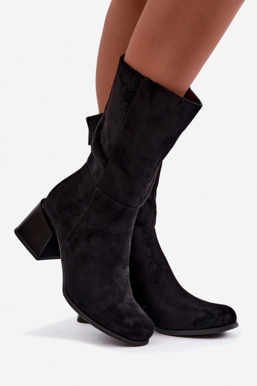 Insulated long boots from faux suede Klocke in black