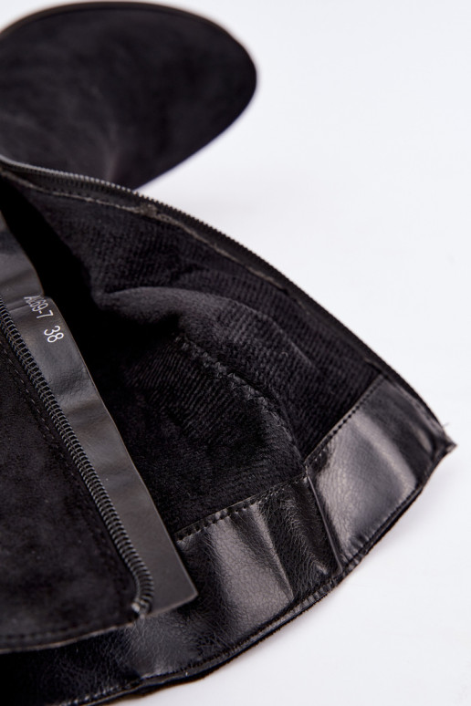 Insulated long boots from faux suede Klocke in black