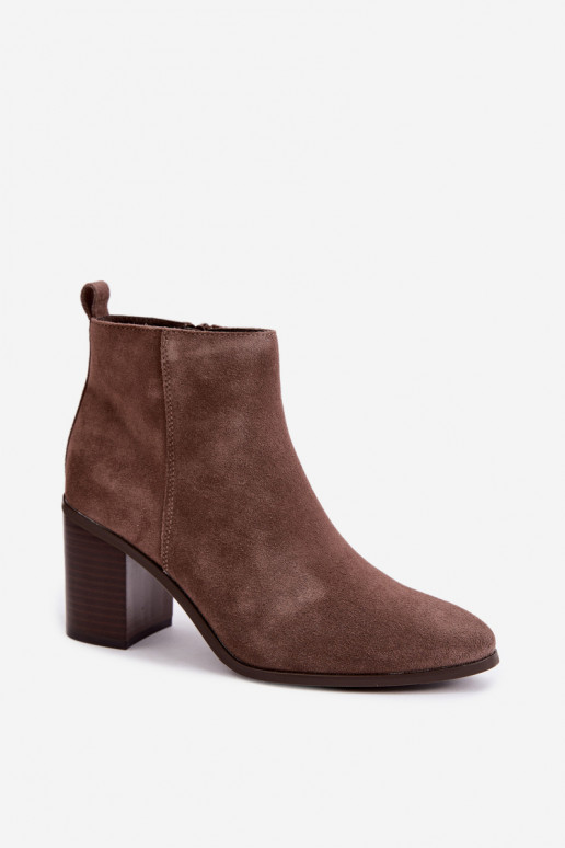 Clay-colored suede ankle boots with warm lining Sergio Leone BT-49-S