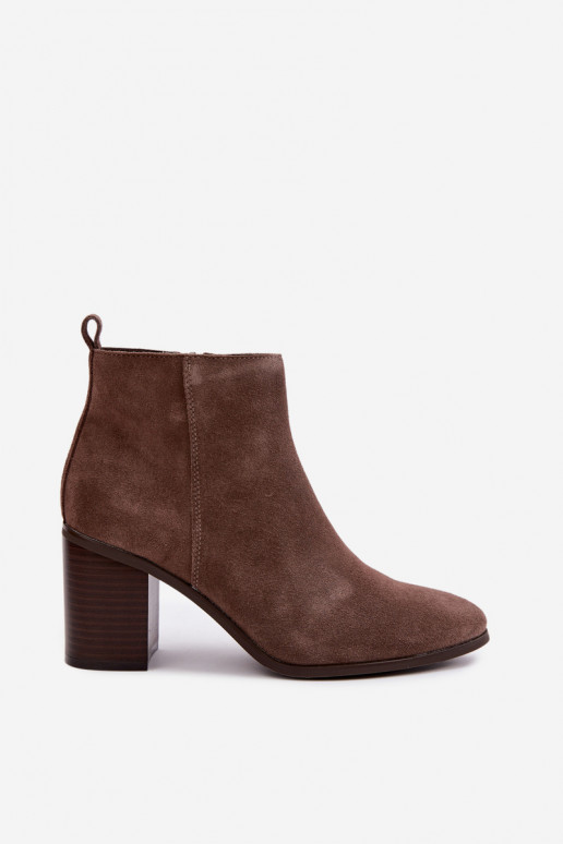 Clay-colored suede ankle boots with warm lining Sergio Leone BT-49-S