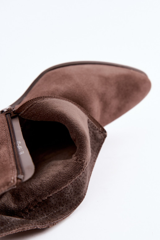 Clay-colored suede ankle boots with warm lining Sergio Leone BT-49-S