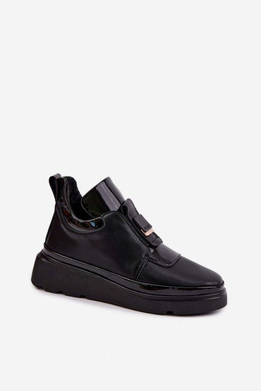 Black leather boots with platform T.Sokolski KEN-J26-419