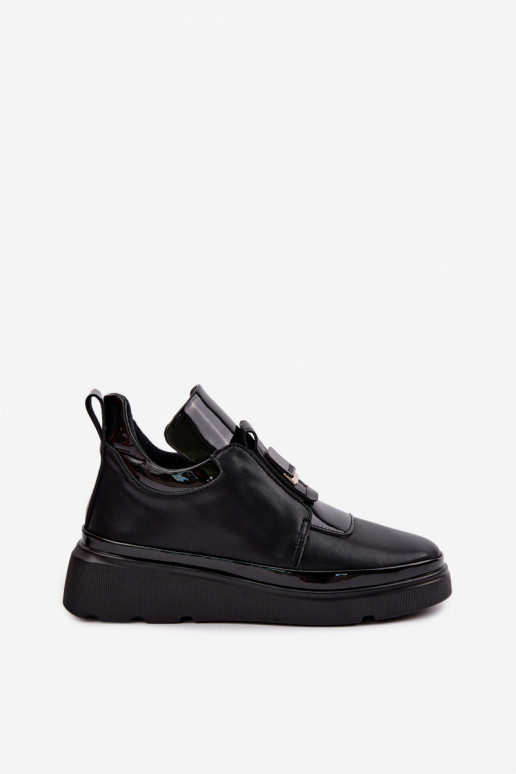Black leather boots with platform T.Sokolski KEN-J26-419