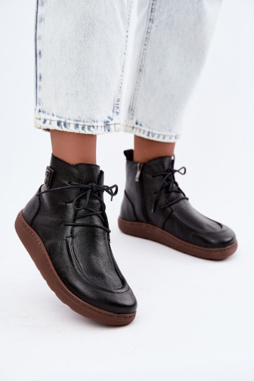 Women's warm Barefoot shoes Zazoo 3077 in black color 2