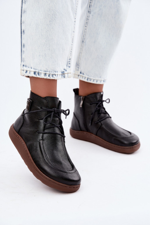 Women's warm Barefoot shoes Zazoo 3077 in black color