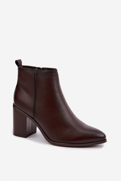 Women's warm ankle boots with insulation Sergio Leone BT-50-S in chocolate color