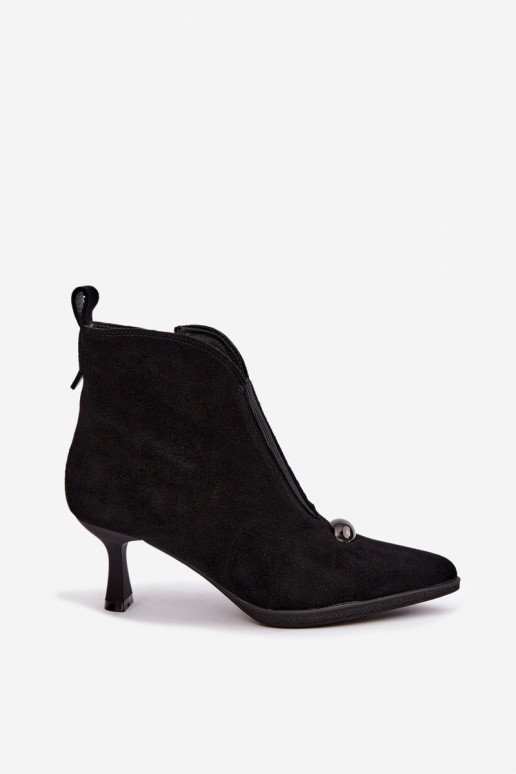 Faux suede women's shoes with heels T.Sokolski S2 Z26-281 in black color