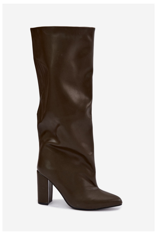 Khaki ankle boots with heels Emeline