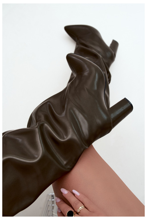 Khaki ankle boots with heels Emeline