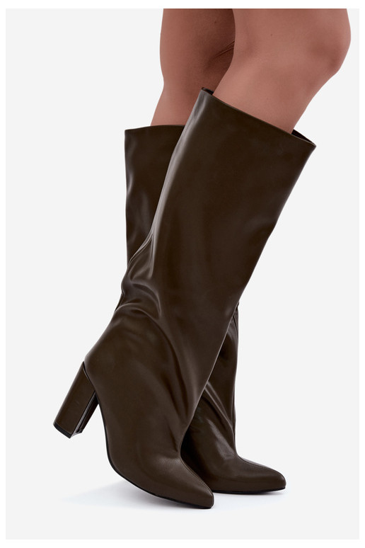 Khaki ankle boots with heels Emeline