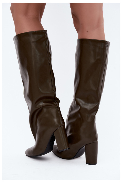 Khaki ankle boots with heels Emeline