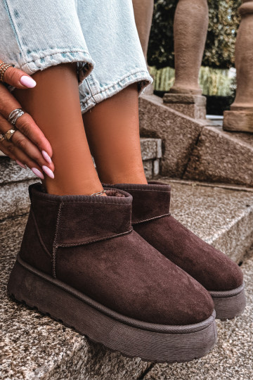 Insulated women's snow boots with platform and fur inside CzekoladoĮe Vesirae 2