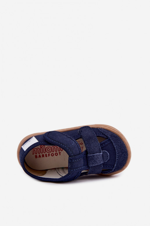 Vaikiškos šlepetės Barefoot Milami tamsiai mėlynos spalvos Lumi