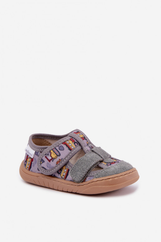 Children's slippers Barefoot Milami in gray Lumi