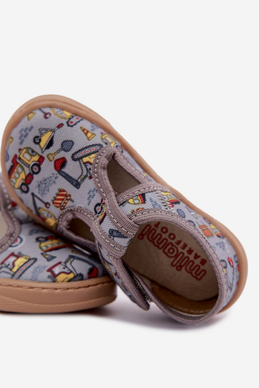 Children's slippers with sticky fasteners Milami gray Talirae