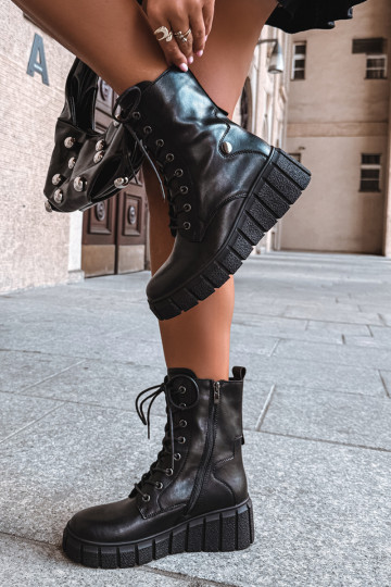 Women's warm platform ankle boots T.Sokolski AN Z26-160 in black color