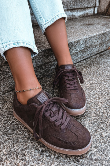 Damskie sneakersy Big Star w kolorze czekoladowym