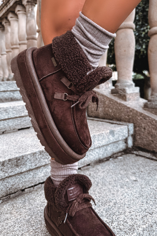 snow boots with platform and insulation Big Star UU274214 chocolate color