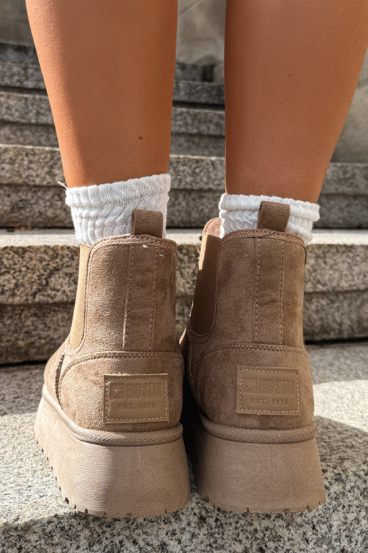 snow boots for women with platform Big Star UU274173 sand color