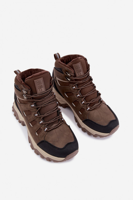 insulated hiking boots for men Big Star UU174316 brown color