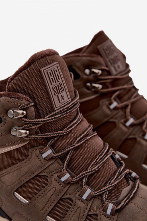 insulated hiking boots for men Big Star UU174316 brown color