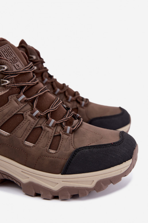 insulated hiking boots for men Big Star UU174316 brown color