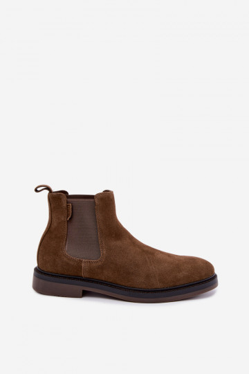 stylish ankle boots for men in faux suede Big Star UU174277 in khaki 2