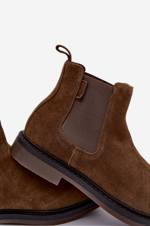 stylish ankle boots for men in faux suede Big Star UU174277 in khaki
