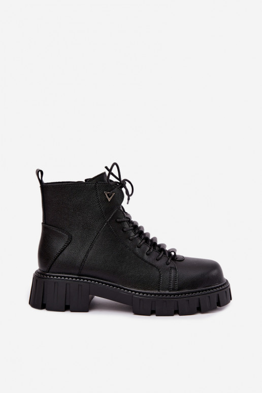 women's ankle boots with platform D&A JC62-1044 in black