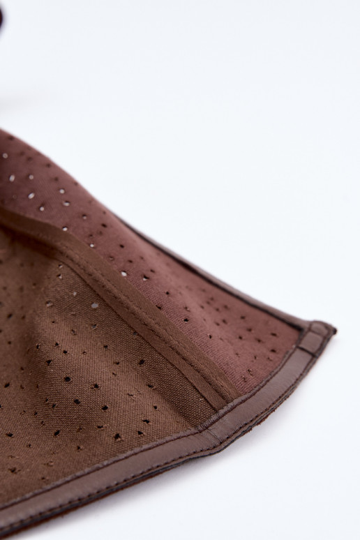 Long boots with cut-out elements and heels S.Barski HY62-8122 chocolate