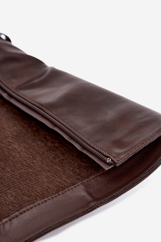 Šiltos ilgaauliai batai su dekoratyvinėmis juostelėmis ir stulpelio kulnu šokolado spalvos Luvessa