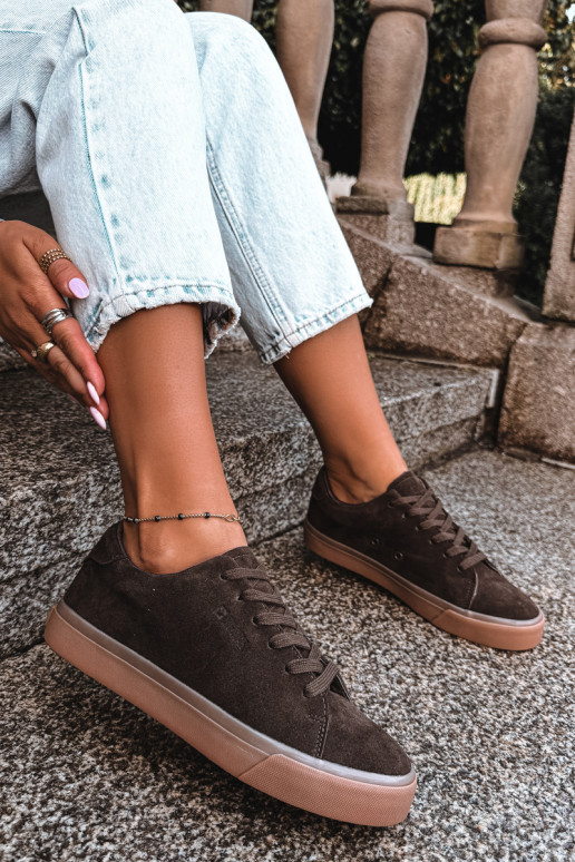 Damskie sneakersy Big Star UU274243 w kolorze czekoladowym