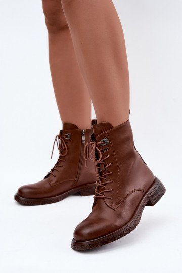 Insulated leather ankle boots Tai turiciejka K7751-29 in brown