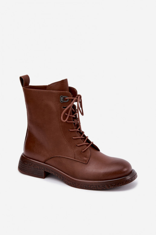 Insulated leather ankle boots Tai turiciejka K7751-29 in brown