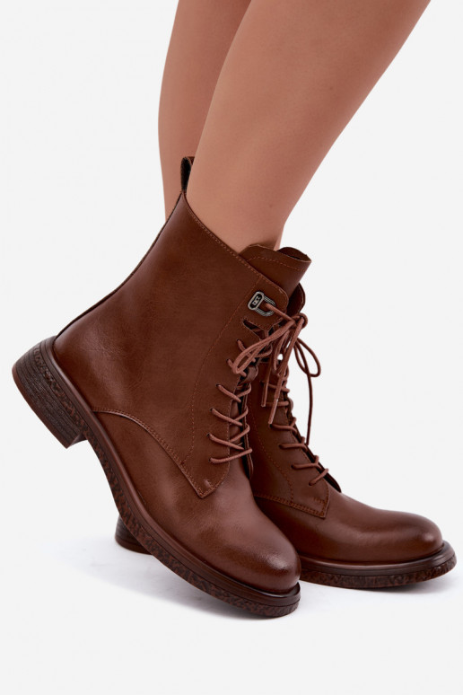 Insulated leather ankle boots Tai turiciejka K7751-29 in brown