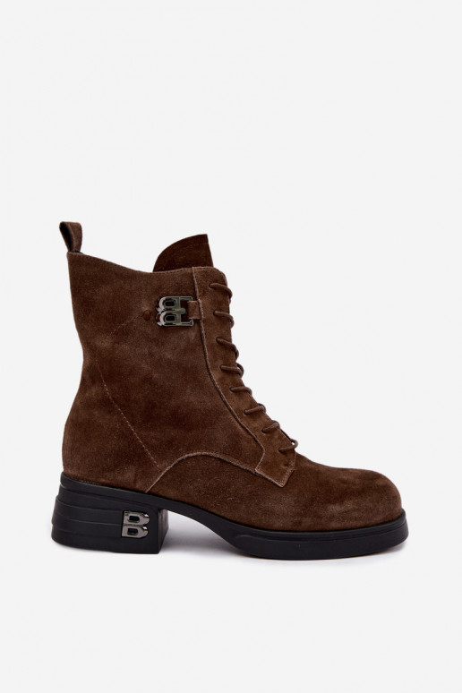 Faux suede insulated women's boots Vinceza 67044 brown