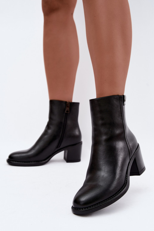 Insulated ankle boots with heels Vinceza 58655 black